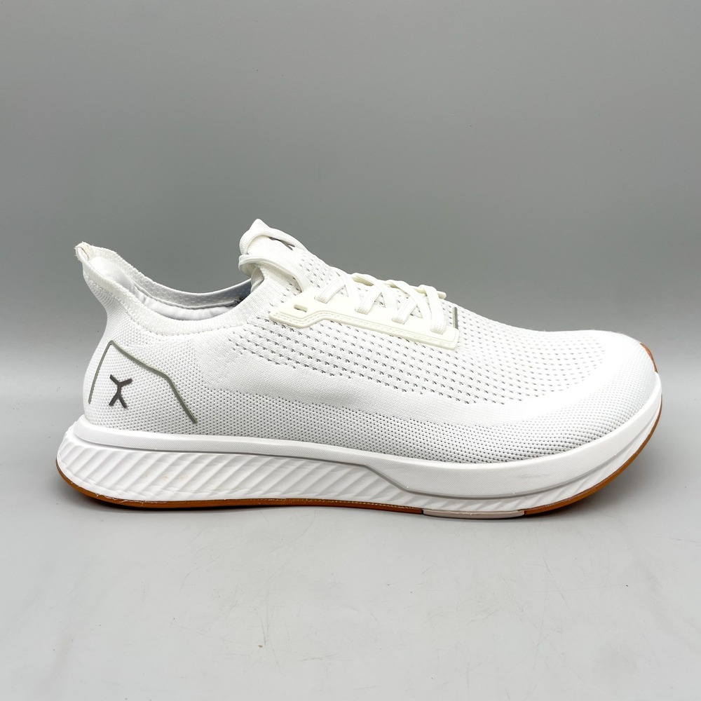 Flux Footwear Mens 13 Adapt Runner Barefoot Zero Drop Shoes White Knit Athletic